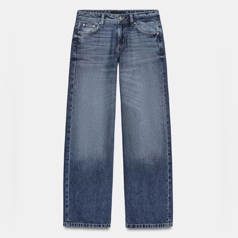 Zara Low Rise Blue Jeans - Picture 2 of 8